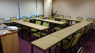 This classroom in the Tower Building is where my class meets on Thursdays.
