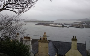 Cobh harbor, from a ridge in the city.